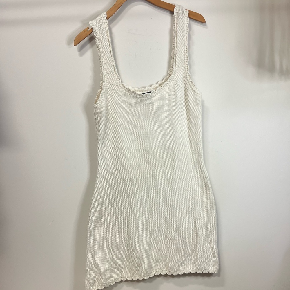 Elegant White Knit Dress